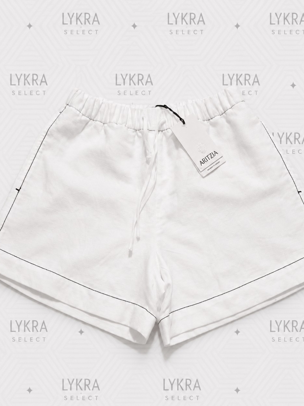 Aritzia CruiseLinen White Linen Blend Drawstring Shorts Women's XS NWT